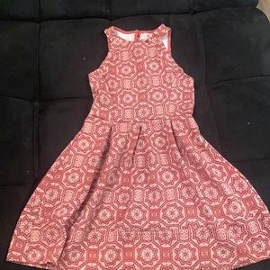 Maroon pattern dress